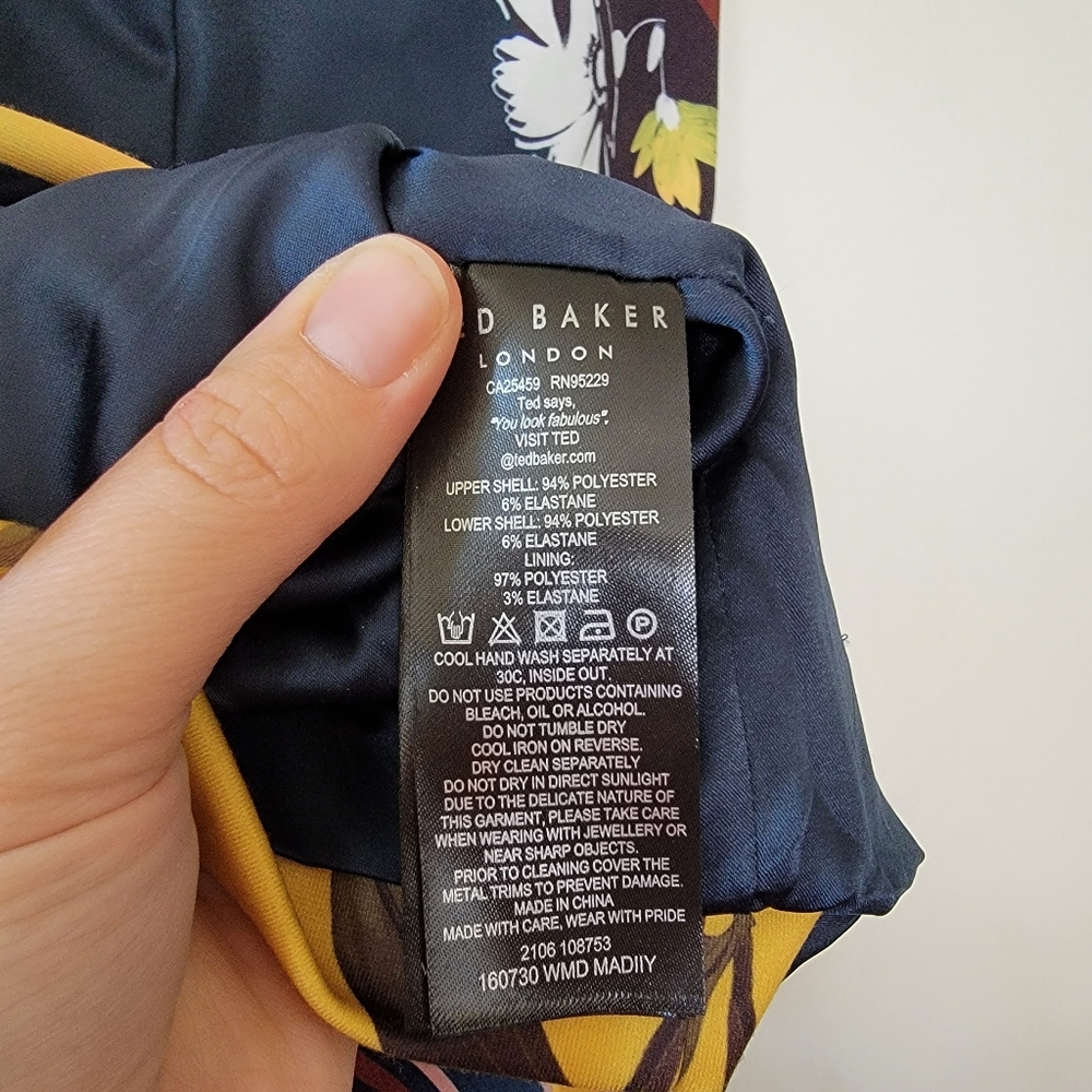 NWT Ted Baker London Madiiy Savanna Bodycon Dress Ted Size 3 US 8-10 navy floral - Picture 9 of 12